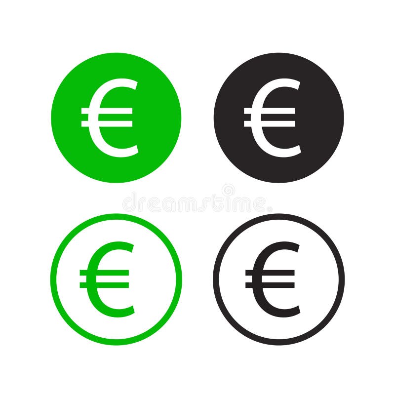 Euro Valuta-pictogrammen stock illustratie