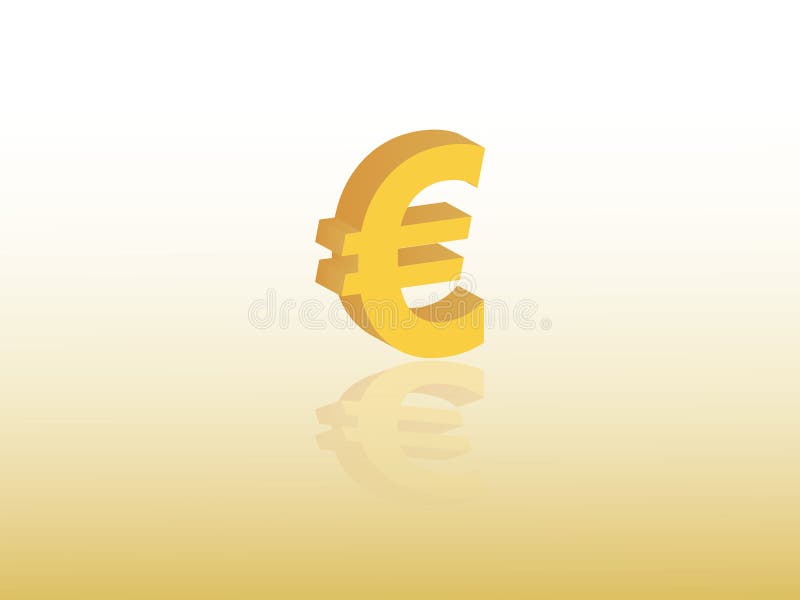 Euro vecteur de symbole monétaire de l'Union européenne utilisant la couleur d'or sur le fond jaune illustration libre de droits Euro vecteur de symbole monétaire de l'Union européenne utilisant la couleur d'or sur le fond jaune illustration libre de droits