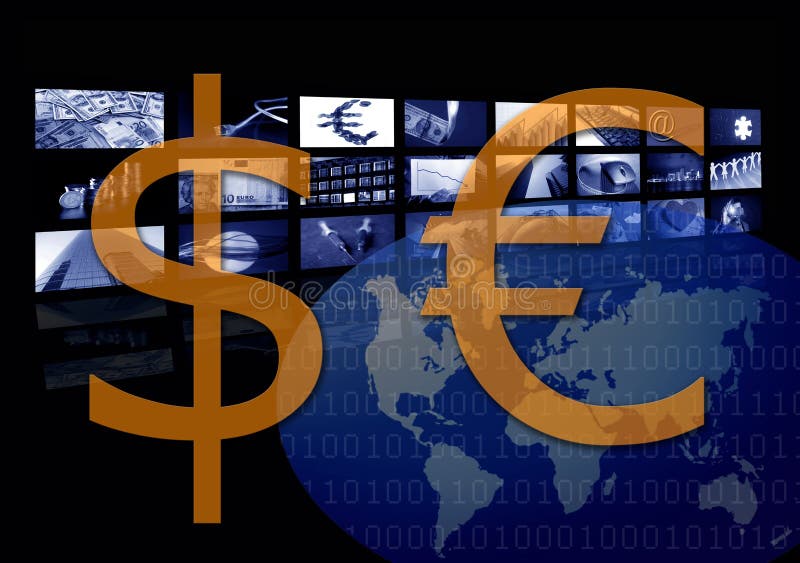 Euro versus dollar currency. Corporate business royalty free illustration Euro versus dollar currency. Corporate business royalty free illustration