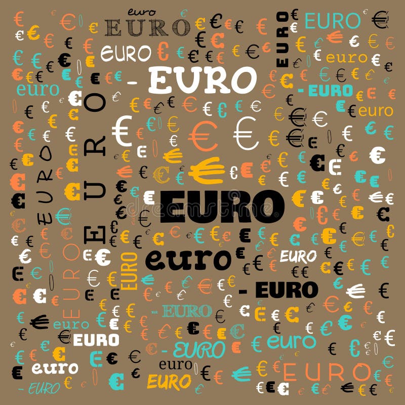Euro word cloud,icon,word cloud use for banner, painting, motivation, web-page, website background, t-shirt & shirt printing vector illustration