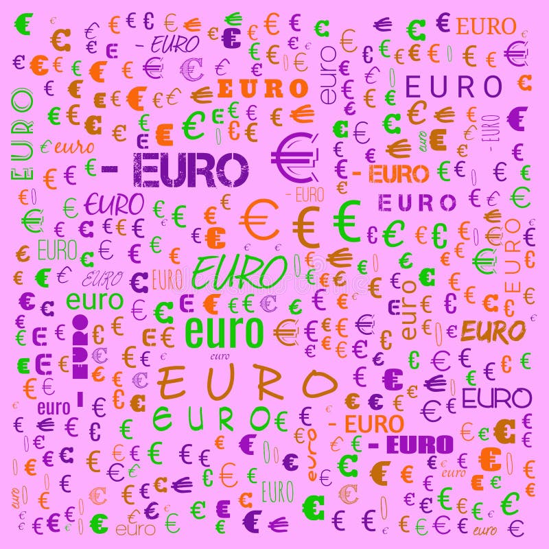Euro word cloud,icon,word cloud use for banner, painting, motivation, web-page, website background, t-shirt & shirt printing vector illustration
