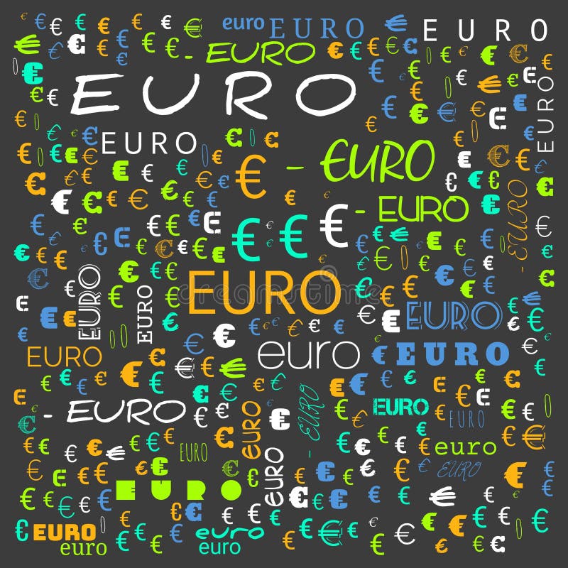 Euro word cloud,icon,word cloud use for banner, painting, motivation, web-page, website background, t-shirt & shirt printing vector illustration