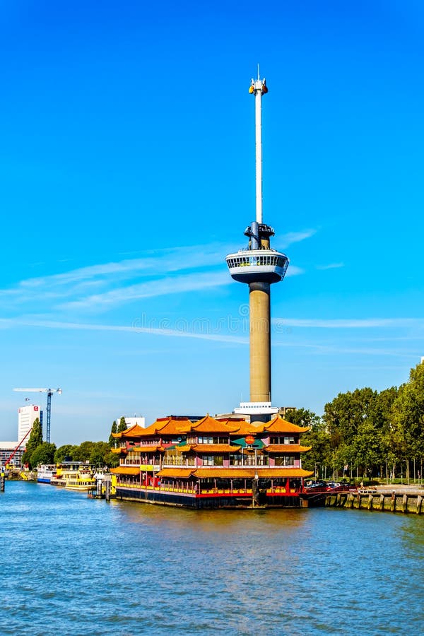 The Euromast Tower is a tourist attraction in Rotterdam, Holland royalty free stock images The Euromast Tower is a tourist attraction in Rotterdam, Holland royalty free stock images