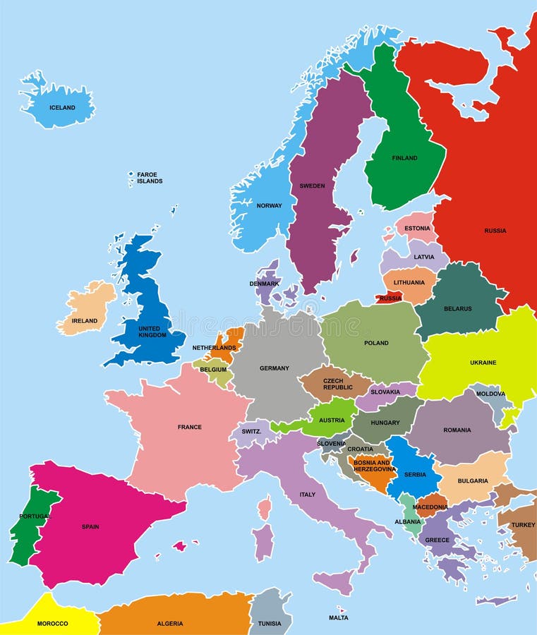 Europa-Karte vektor abbildung. Illustration von auslegung - 35857968