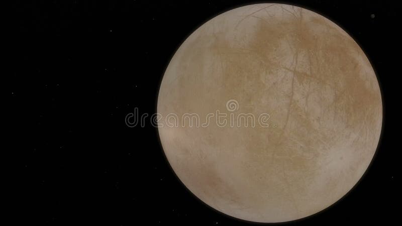 Europa Moon Rotation Timelapse and Jupiter Transit stock illustration