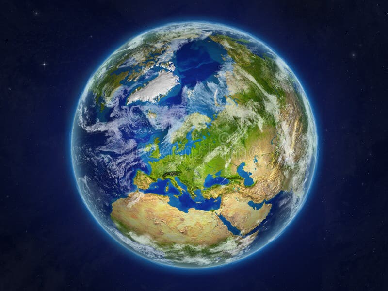 Europa op aarde van ruimte vector illustratie Europa op aarde van ruimte vector illustratie