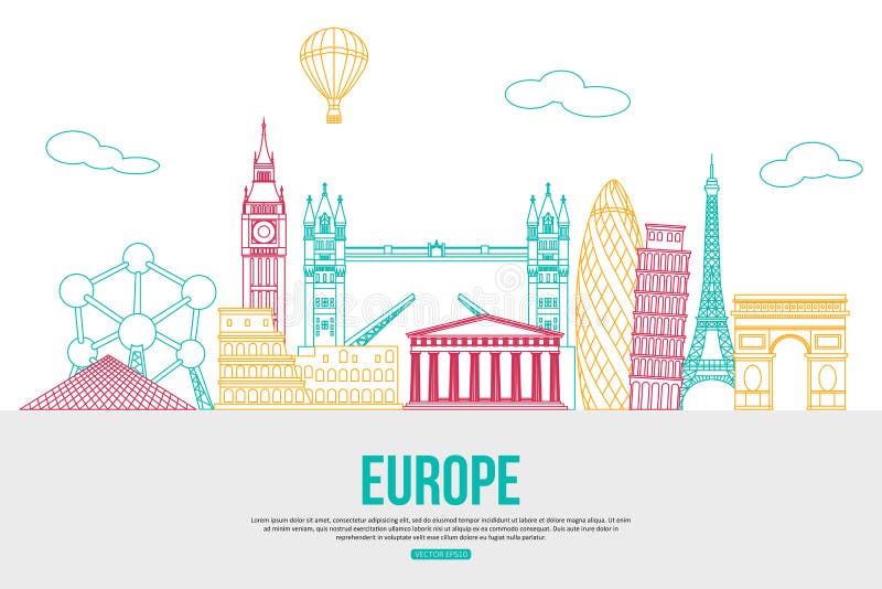 Europa podróży tło z miejscem dla teksta royalty ilustracja