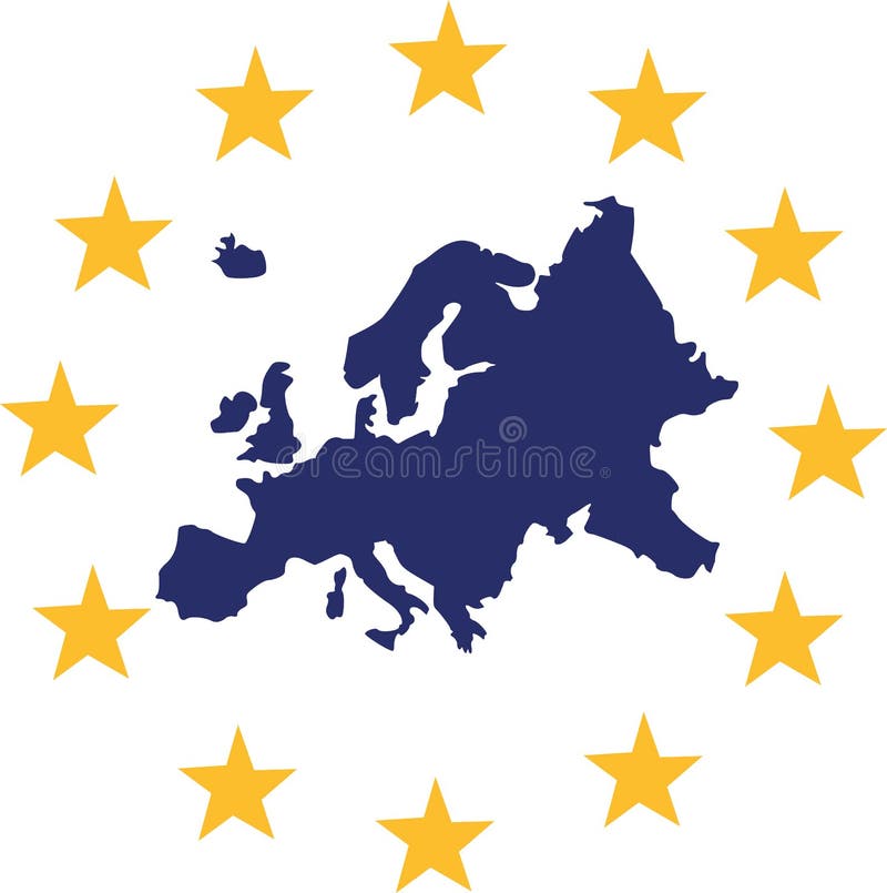 Europa översikt med europeiska stjärnor