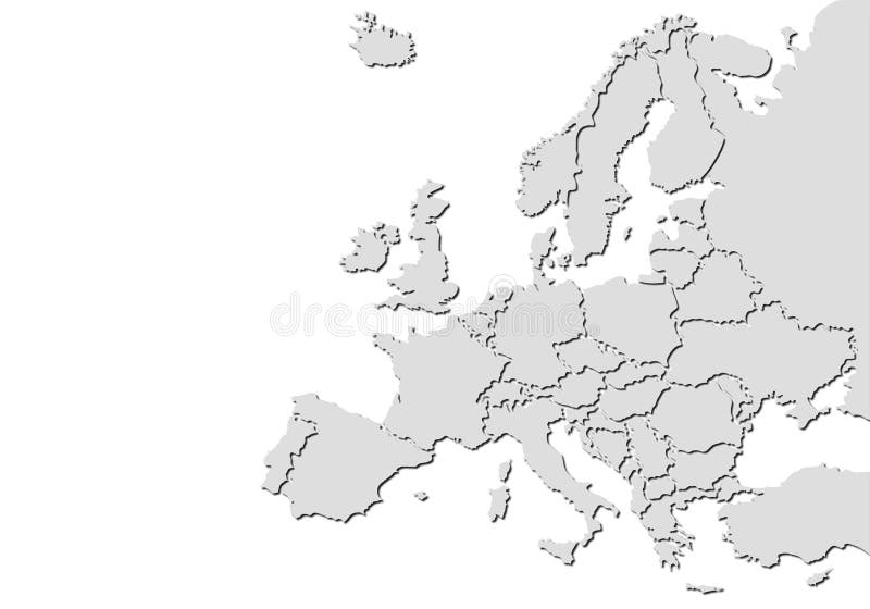 Europa översikt med skuggor
