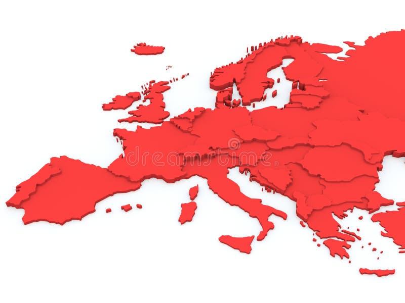 Portugal on map of Europe stock illustration. Illustration of earth -  118590124
