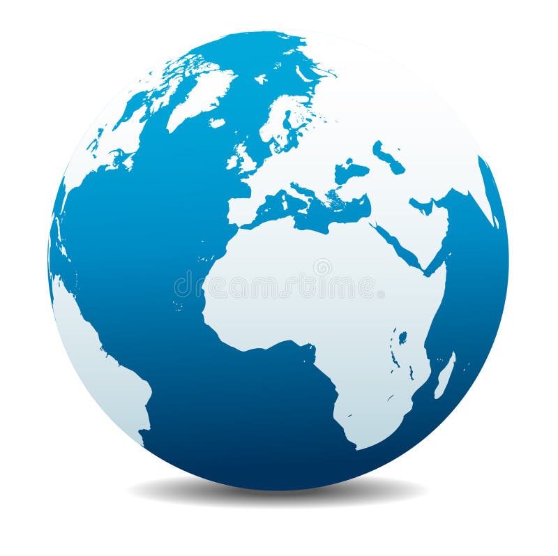 Europe and Africa, Global World, Planet Earth Icon