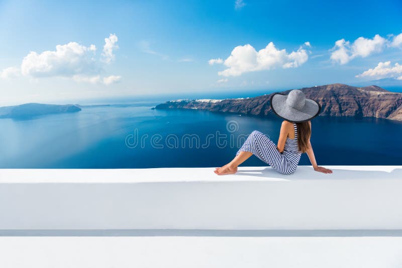 Europe Greece Santorini travel vacation - woman