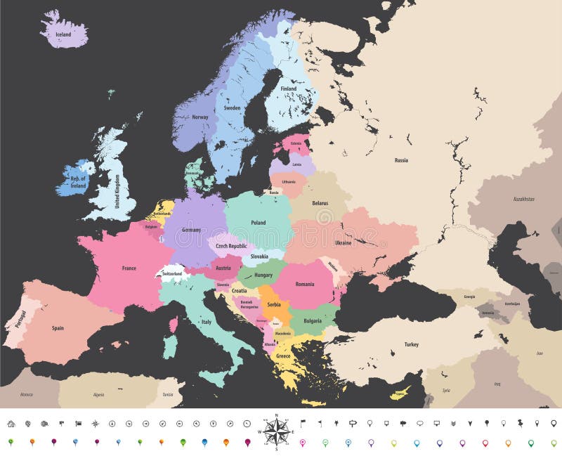 Europe Map High Detailed Political Map Of European Continent With Images