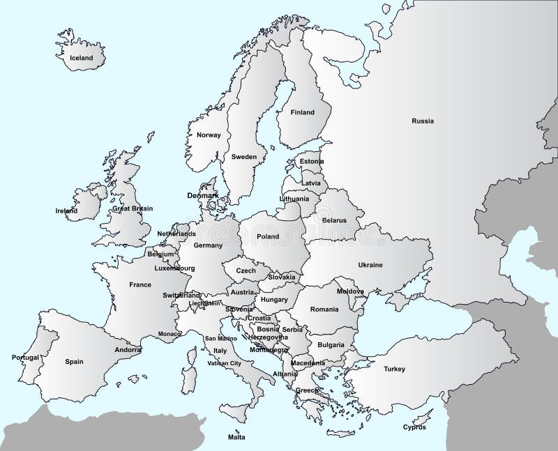 Ilustrace z evropa graf, barvitý země tvar.