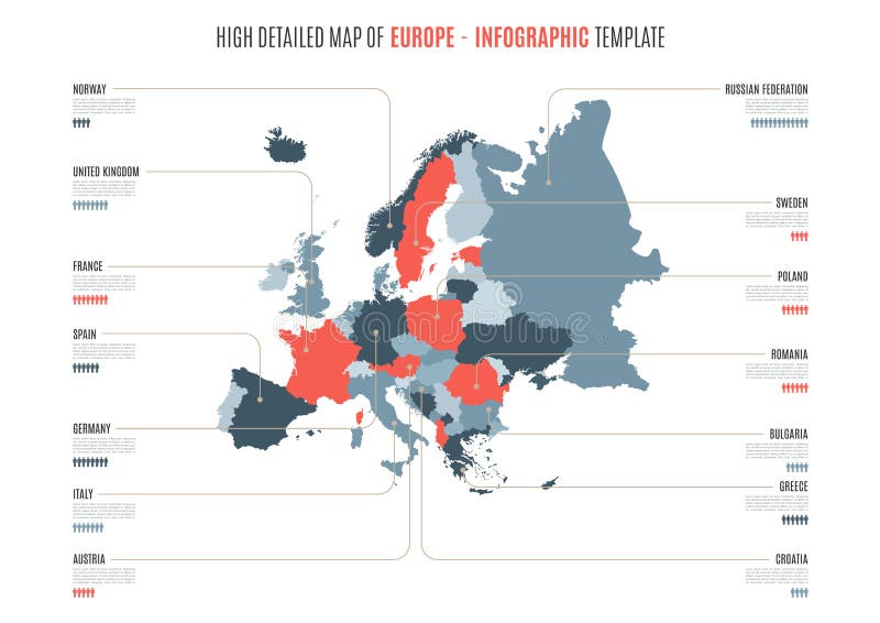 Europe infographic map royalty free illustration