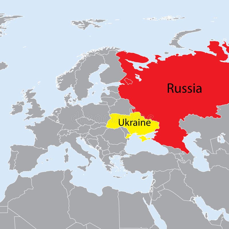 Europe map Ukraine and Russia