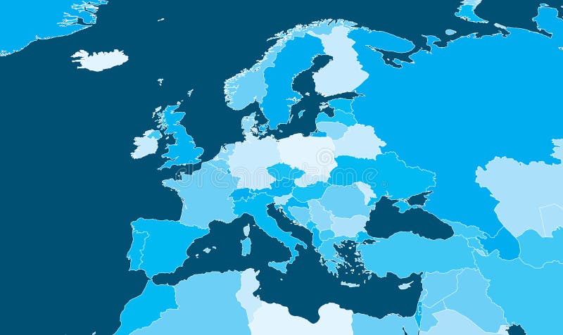 La Mappa dell'europa con il paese di linee di concetto.