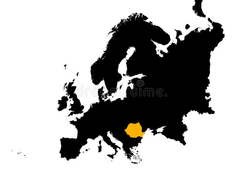 Europe with Romania map royalty free illustration