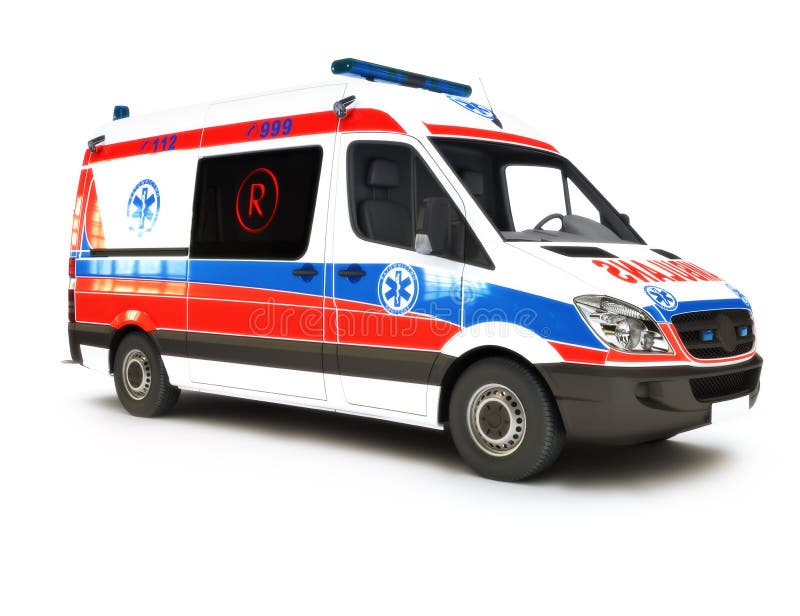 European Ambulance on a white background royalty free illustration