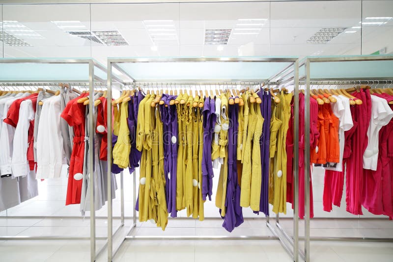 European Brand New Clothes Shop Stock Photo Image of city, black