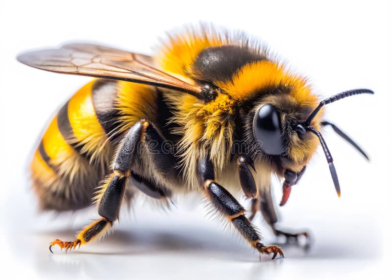 European Bumblebee Bombus pascuorum in Pristine Focus A Visual Deep Dive into Biodiversity and Pollution Ecology stock illustrationer