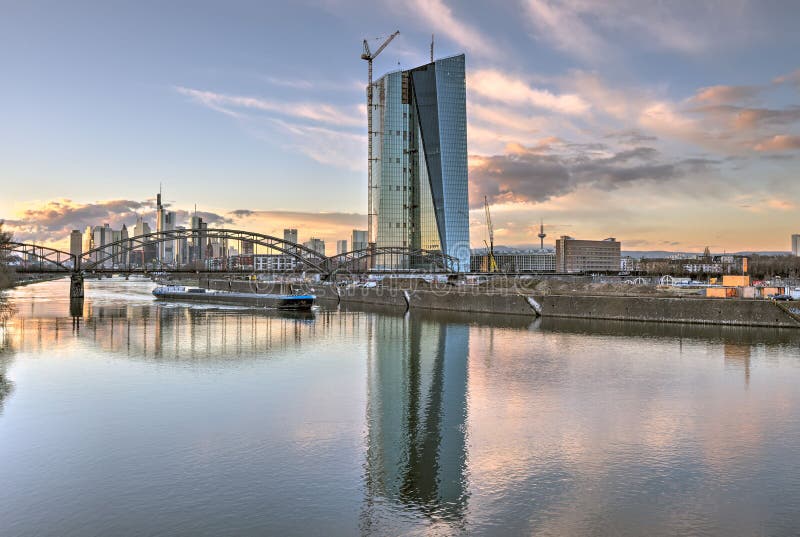 European Central Bank and Frankfurt Skyline