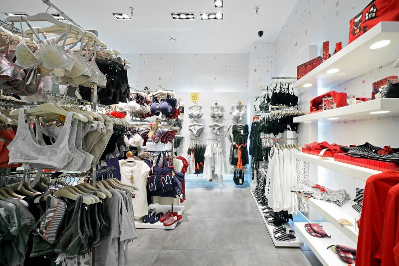 European Clothes and Underwear Shop Stock Photo Image of decor