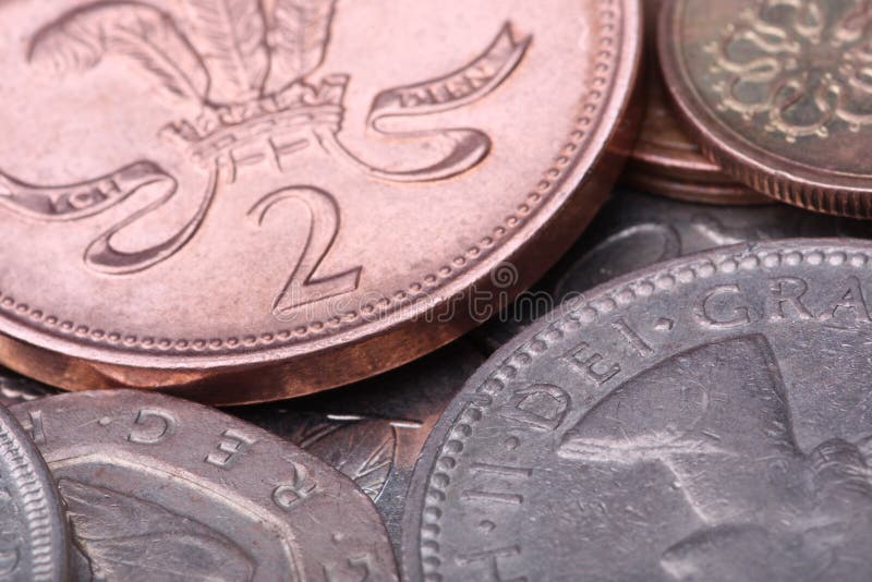 European coins extreme macro royalty free stock photography