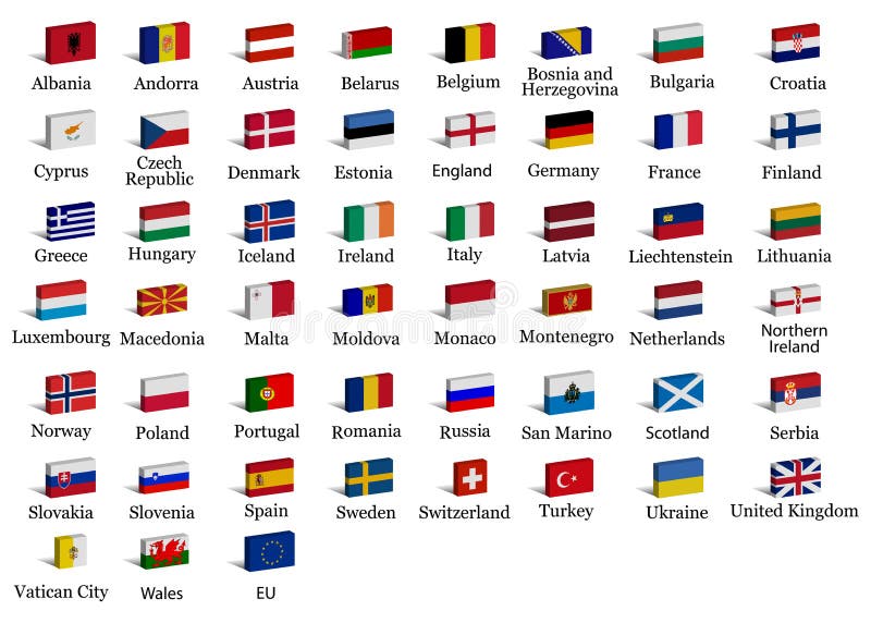 The european country 3d flags. Flag malta vector vectors