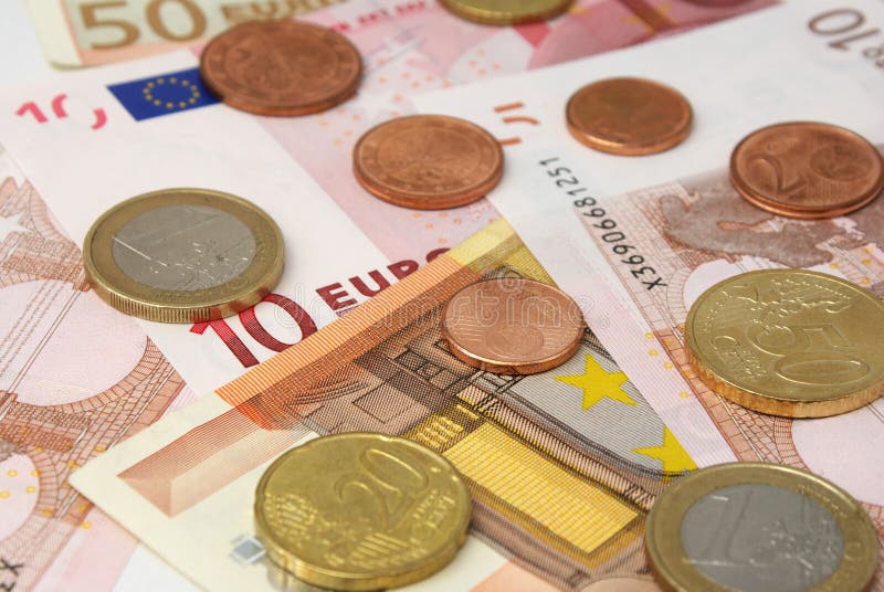 European currency close up.