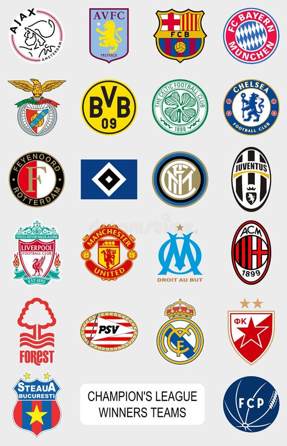 Vector set of 100 Italian football club's logos including Serie A, Serie B  and Serie C vector de Stock