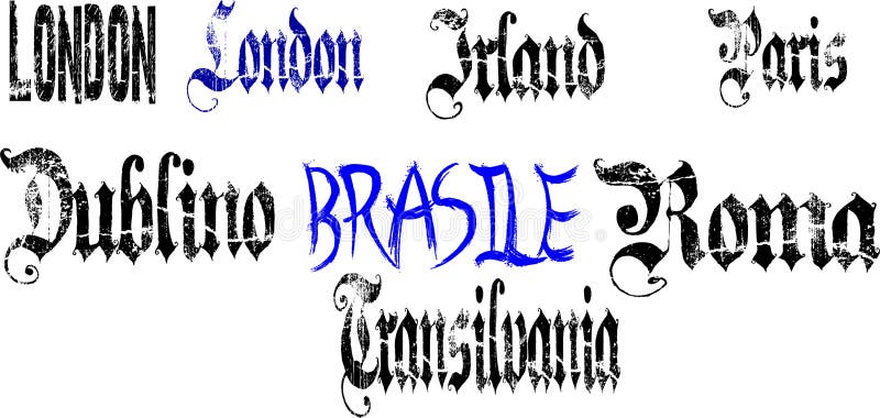 European Place Names Stock Vector Illustration Of Ornate