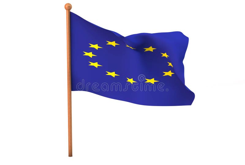 European Union flag in 3d royalty free illustration