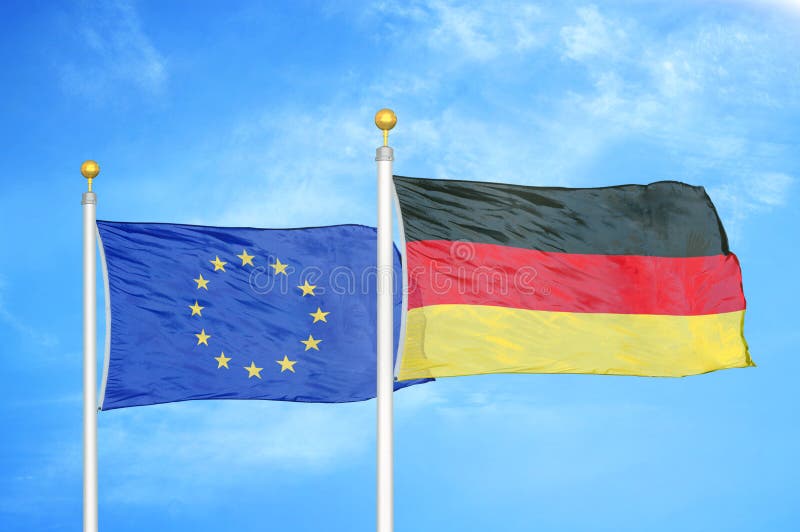 Flags Of Germany And The European Union Stock Photo Image of