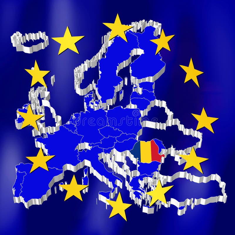 European Union, Romania - country flag vector illustration