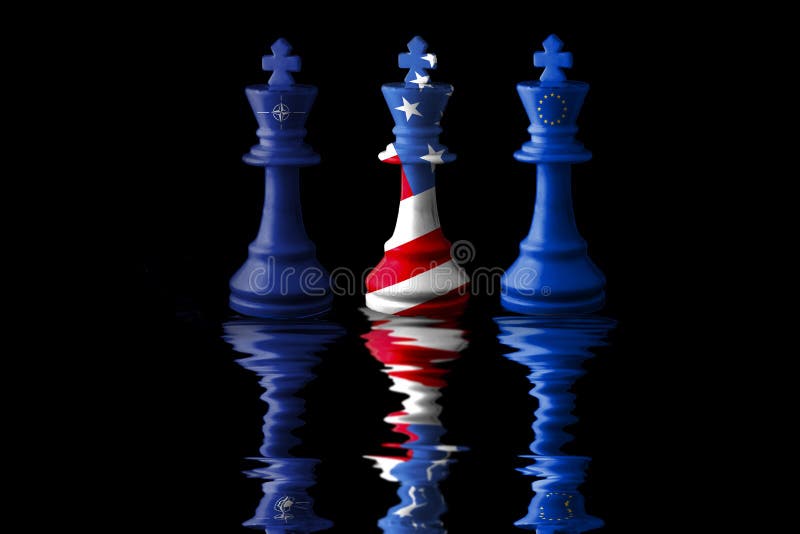 Chess Pieces With A Compass In The Background High-Res Vector