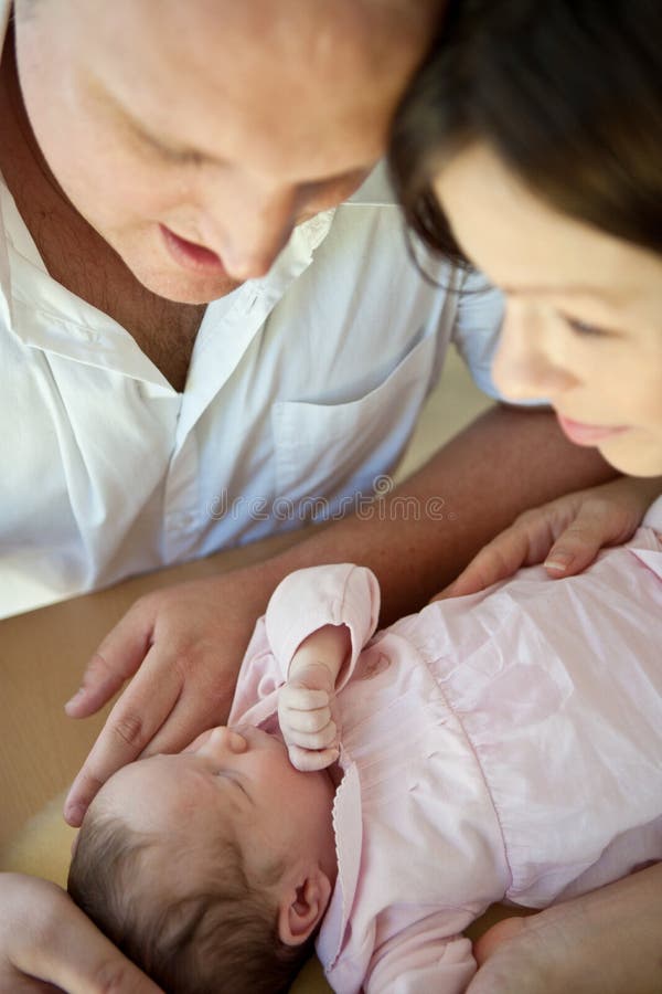 European young family with baby