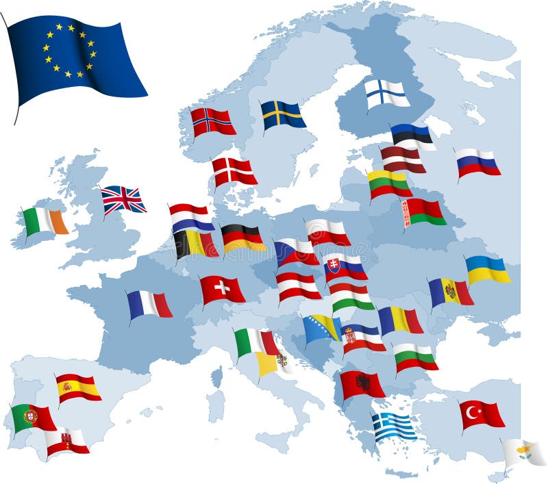 europeisk flaggaöversikt för land vektor illustrationer europeisk flaggaöversikt för land vektor illustrationer