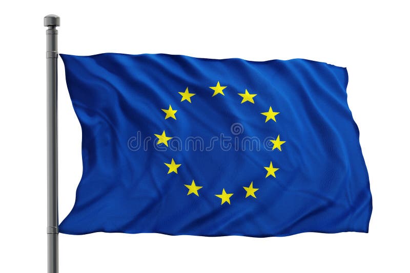 European Union flag isolated on white. European Union flag isolated on white