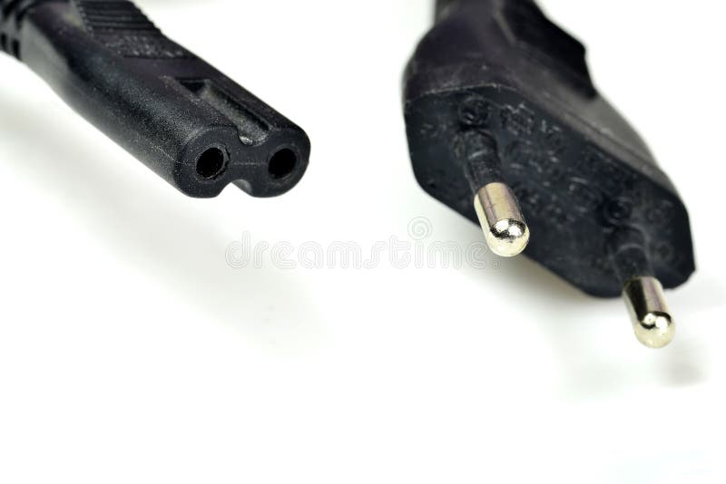 The Europlug AC Power Plug, Male and Female Stock Photo Image of