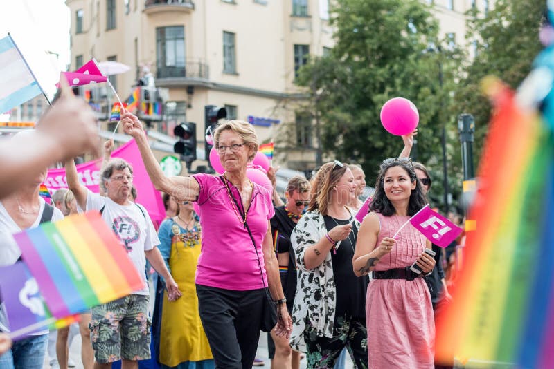 EuroPride 2018 avec Stockholm Pride Parade photos libres de droits EuroPride 2018 avec Stockholm Pride Parade photos libres de droits