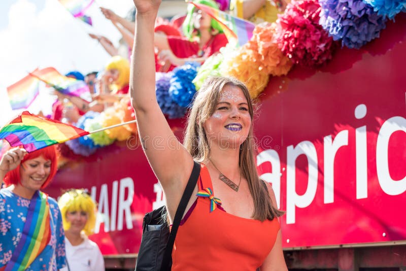 EuroPride 2018 con Stoccolma Pride Parade fotografia stock EuroPride 2018 con Stoccolma Pride Parade fotografia stock