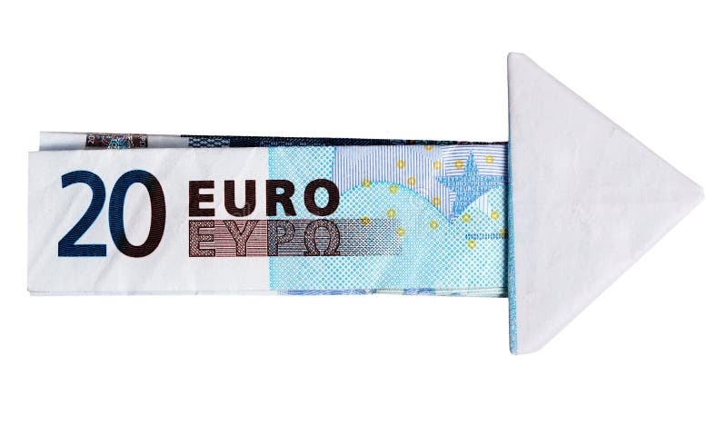 Euros arrow - money, financial concept