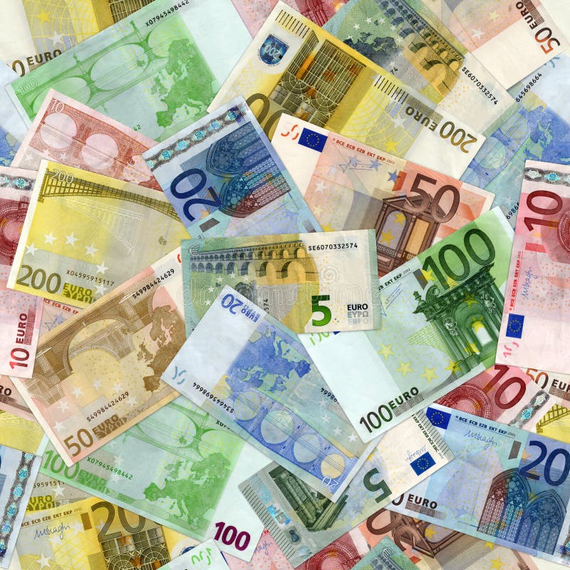 Euro banknotes arranged for repeating pattern. Euro banknotes arranged for repeating pattern