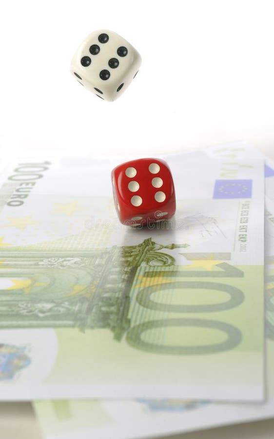 Two red dice with euros stock image. Image of gamble - 36344535
