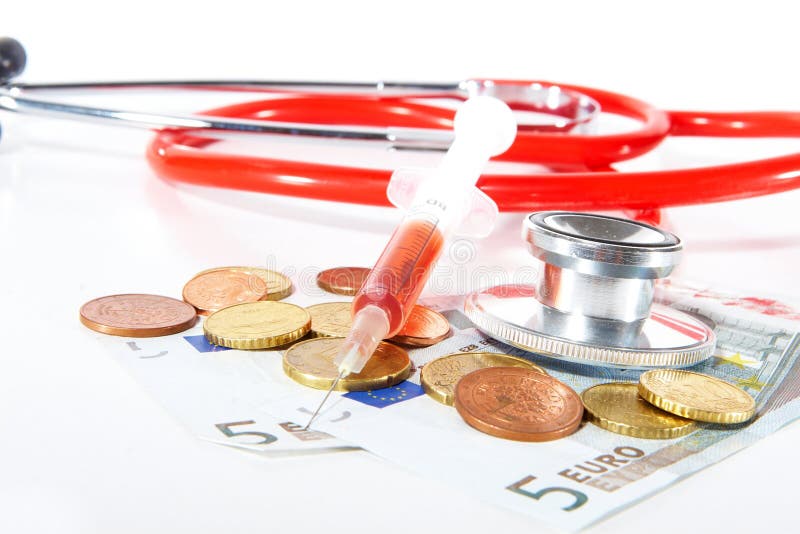 Euros para el cuidado médico fotos de archivo Euros para el cuidado médico fotos de archivo