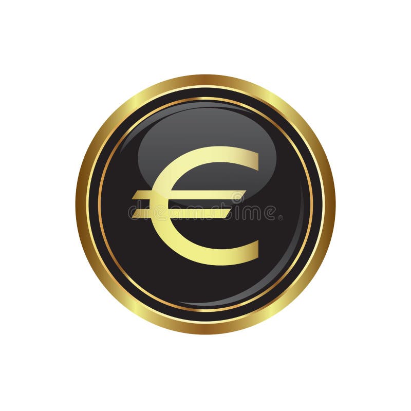 Eurosymbol på knappen stock illustrationer Eurosymbol på knappen stock illustrationer