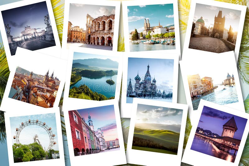 Eurotrip memories shown on polaroid photos - summer vacations