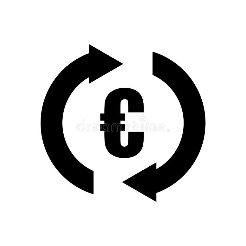 Eurovalutatecken i moturs tecken för vektor för pilcirkelsymbol och symbol som isoleras på vit bakgrund, eurovalutatecken royaltyfri illustrationer Eurovalutatecken i moturs tecken för vektor för pilcirkelsymbol och symbol som isoleras på vit bakgrund, eurovalutatecken royaltyfri illustrationer