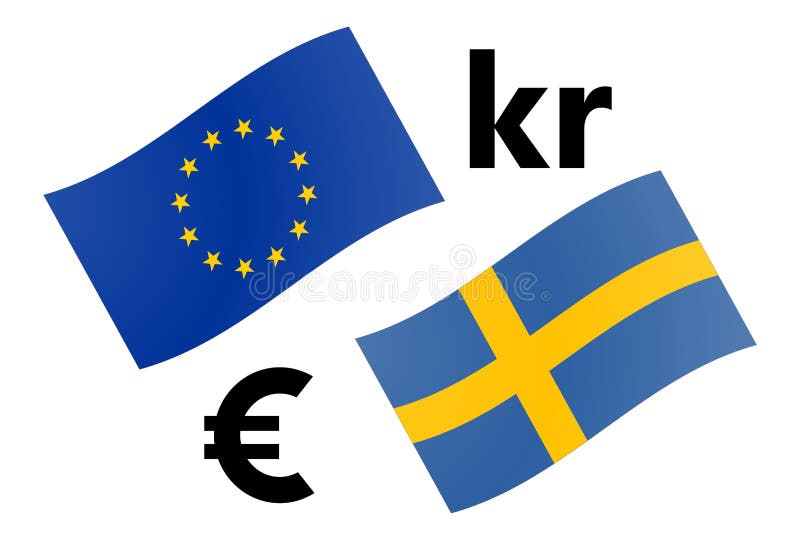 EURSEK-forex de vectorillustratie van het muntpaar De EU en Zweedse vlag, met Euro en Kroonsymbool stock illustratie EURSEK-forex de vectorillustratie van het muntpaar De EU en Zweedse vlag, met Euro en Kroonsymbool stock illustratie